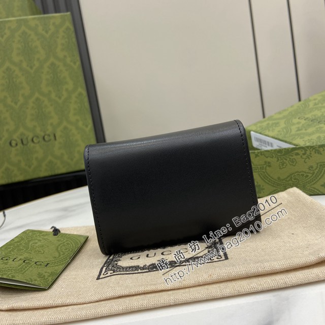 Gucci專櫃古馳最新款Marmont系列卡片夾短夾錢包卡包 jh2483型號：790067